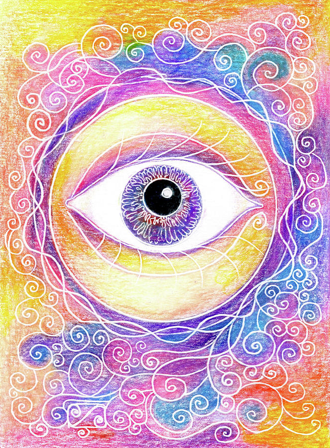 An Eye and Swirls Drawing by Katherine Nutt