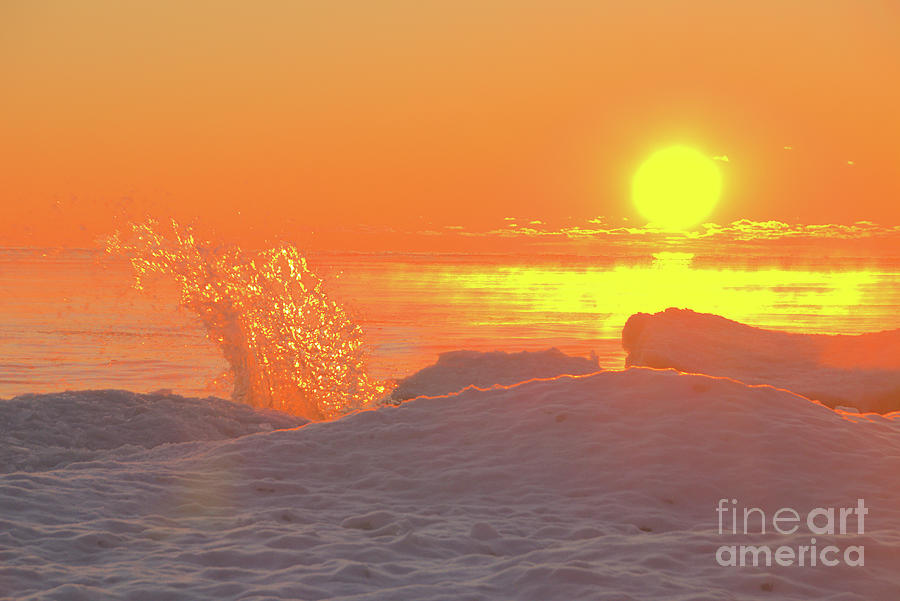 An Icy Splash of Sunrise Photograph by Bernard Kaiser