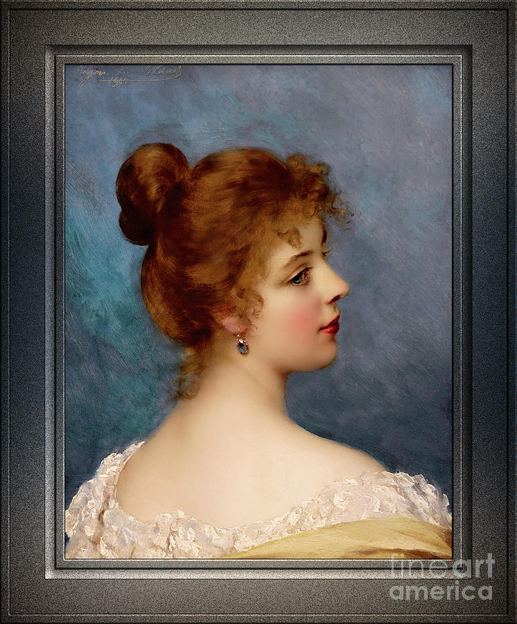 An iitalian Beauty by Eugen von Blaas Remastered Xzendor7 Fine Art Classical Reproductions Painting by Xzendor7