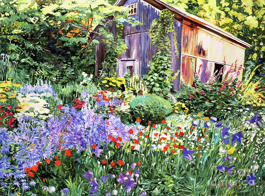 Garden Painting - An Impressionist Garden In Bloom by David Lloyd Glover