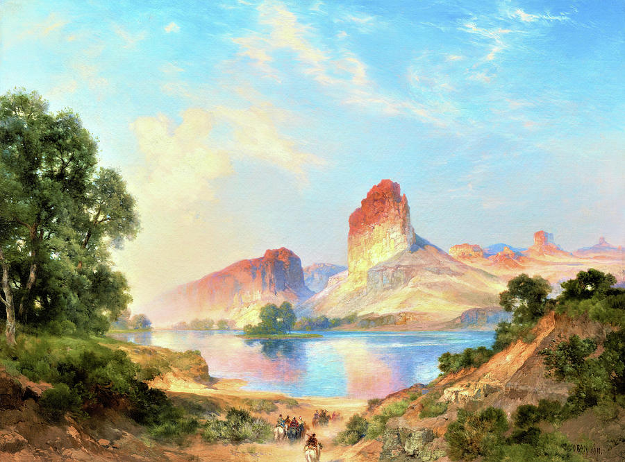Thomas Moran Painting - An Indian Paradise - Green River, Wyoming - Digital Remastered Edition by Thomas Moran