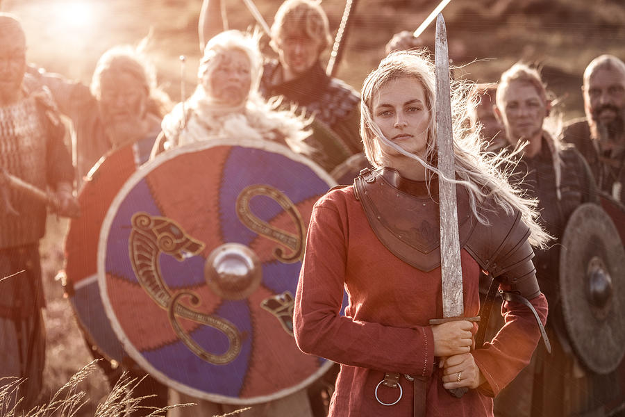 An individual viking female warrior princess outdoors Photograph by Lorado