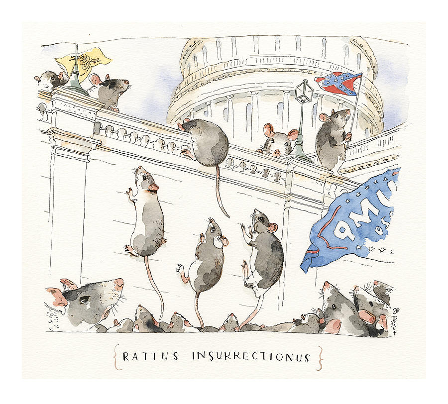 An Infestation on Capitol Hill Painting by Barry Blitt