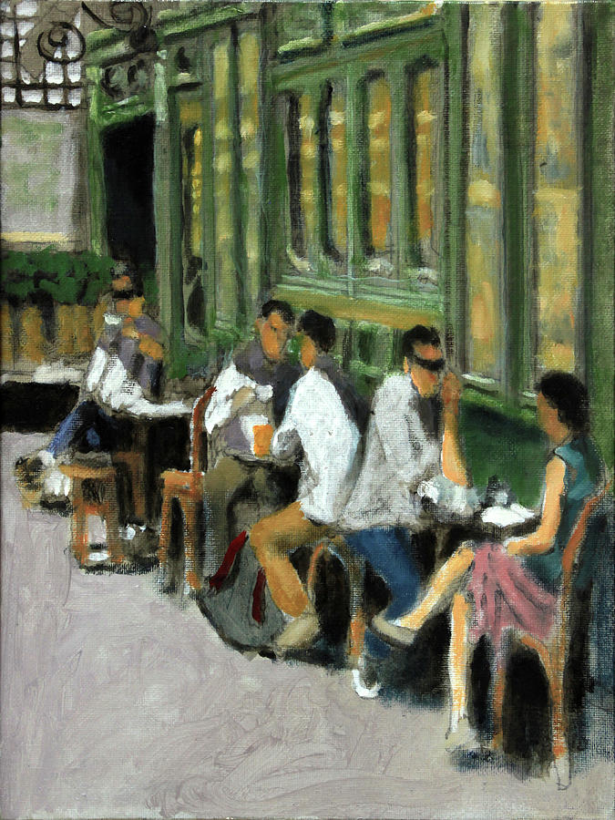An Intimate Lunch Painting by David Zimmerman
