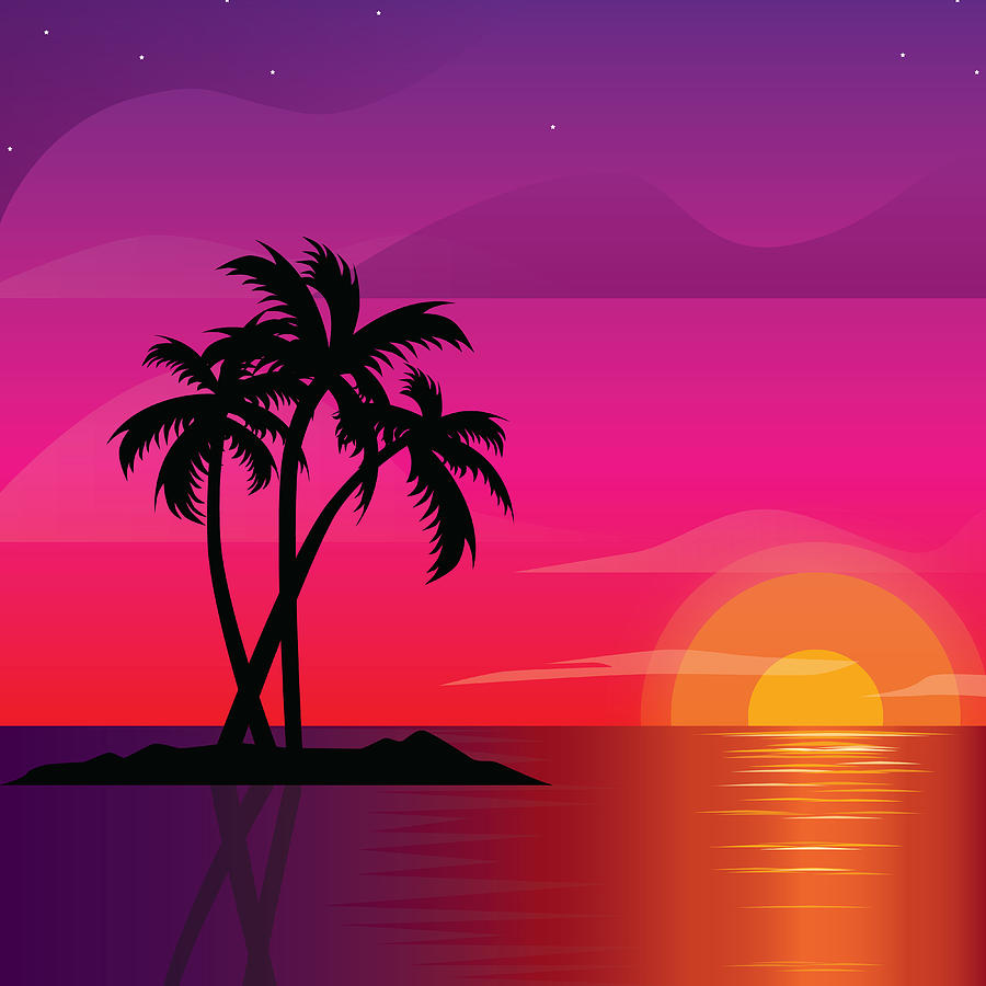 An Island Sunset Digital Art by Deidre Blackman - Pixels