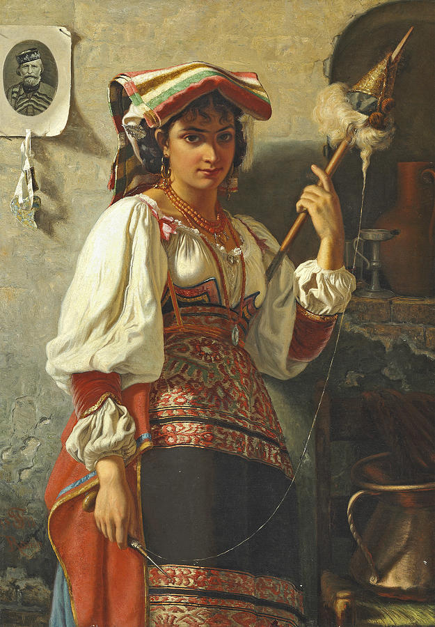 An Italian woman  Painting by Wenzel Tornoe