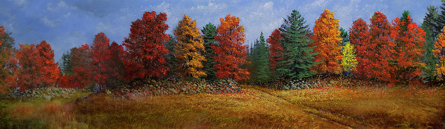 Fall Painting - Fall Foiage Panorama by Frank Wilson