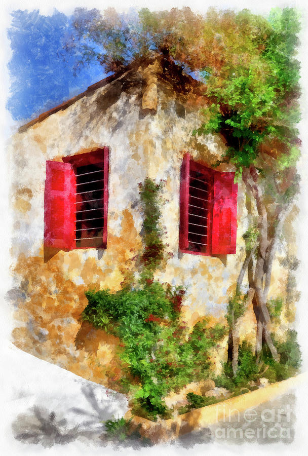 An old colorful house Painting by George Atsametakis