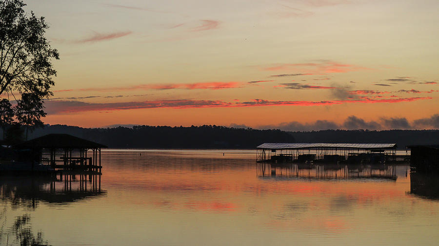 An Orange Striped Lake Morning Photograph by Ed Williams