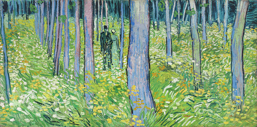 An Undergrowth With Two Figures Painting