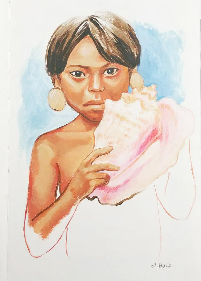 Portrait Painting - Anacacuya by Alejandra Baiz
