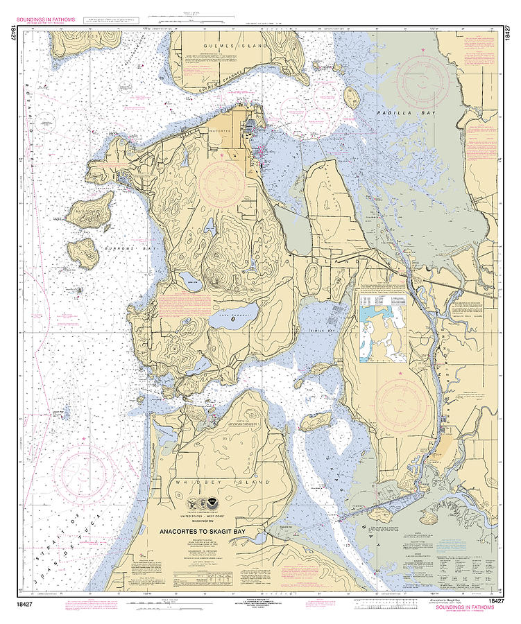 Anacortes To Scagit Bay Washington Chart 18427a, Noaa Chart 18427