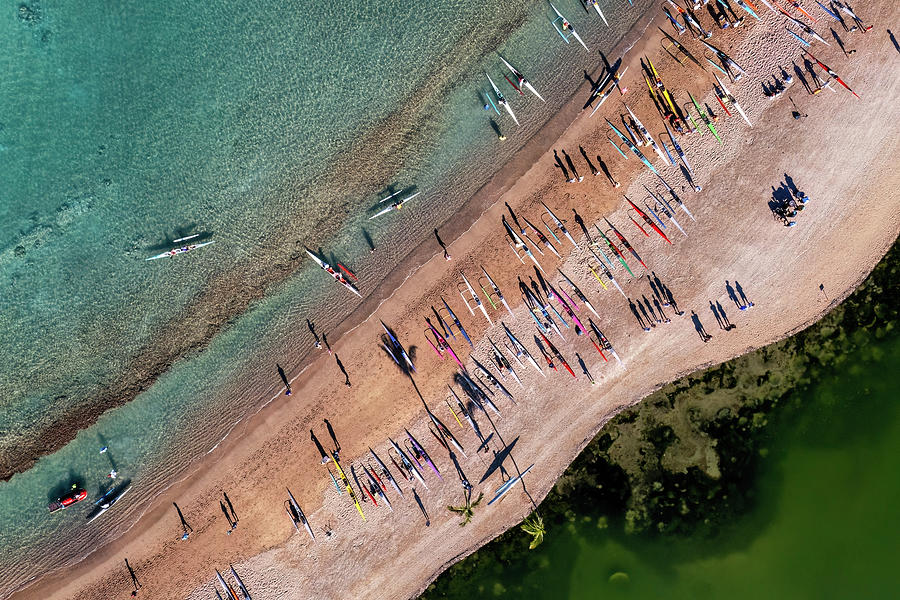 Anaehoomalu Beach Outrigger Races Photograph by Christopher Johnson