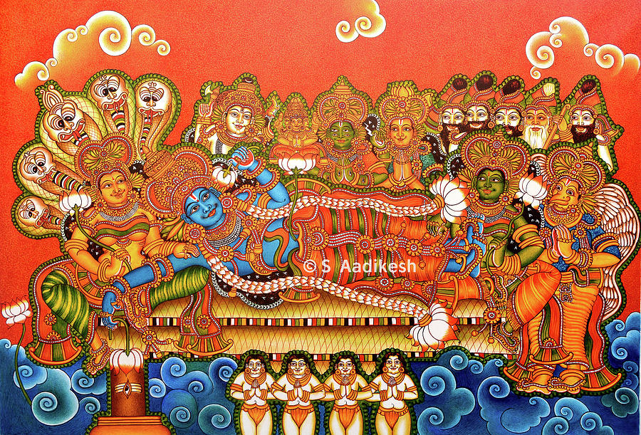 ananthasayanam mural painting hd