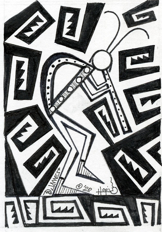 Anasazi Kokopelli 1 - ACEO Drawing by Dalton James