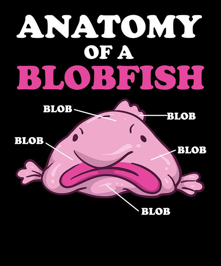 Anatomy Of A Blobfish Funny Ugly Fish Meme girl Painting by Stevens ...