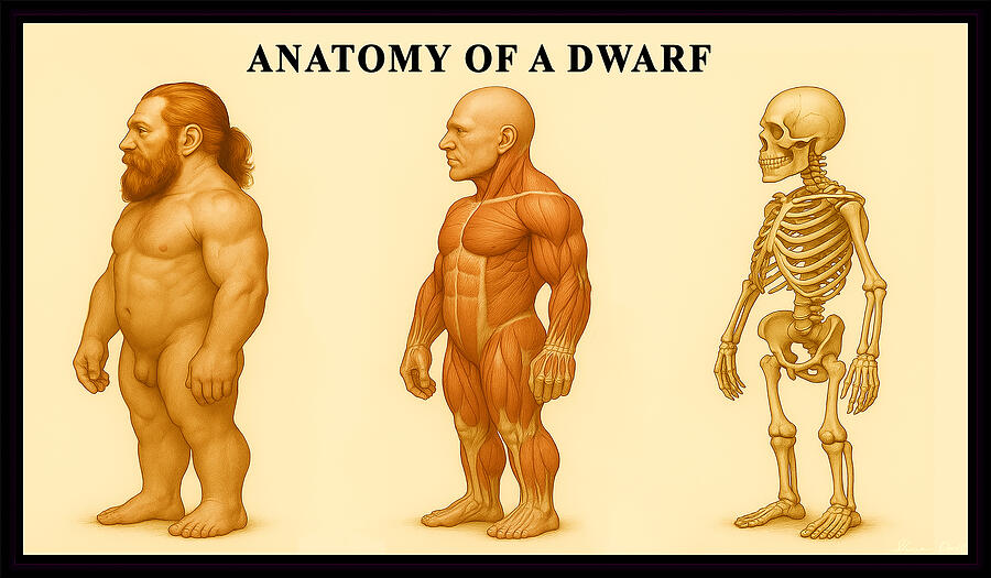 Anatomy of a Dwarf - Front Digital Art by Shawn Dall Anatomy of a Dwarf - Front Digital Art by Shawn Dall