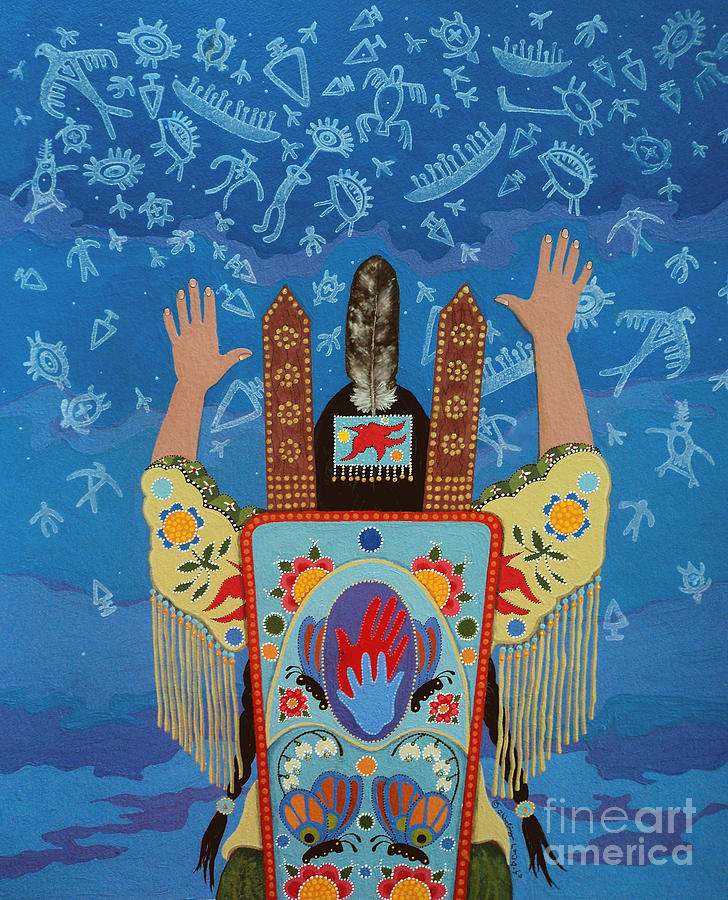 Native American Painting - Ancestor Knowledge II by Chholing Taha