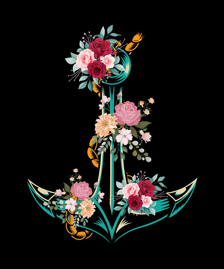 anchor with flowers design
