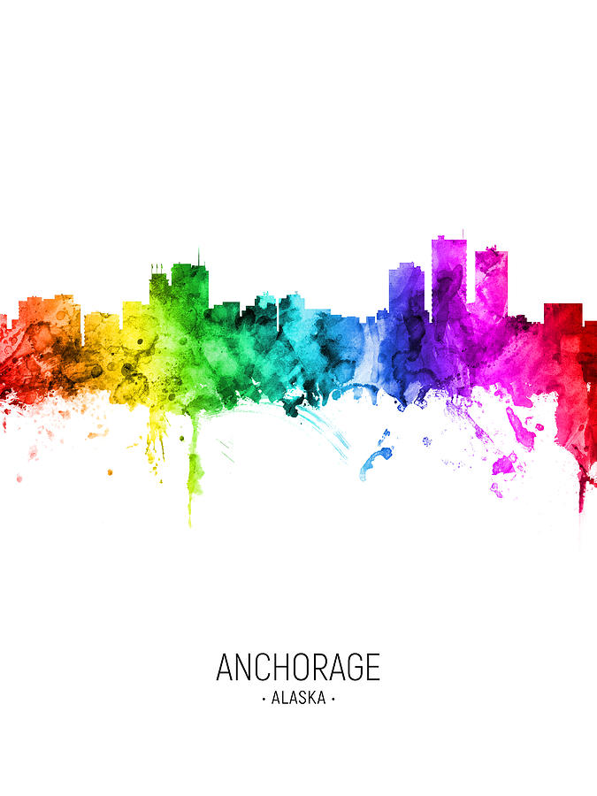 Anchorage Alaska Skyline #41 Digital Art by Michael Tompsett