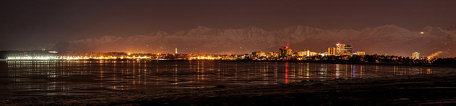 Anchorage Photograph - Anchorage at Night by Kyle Lavey