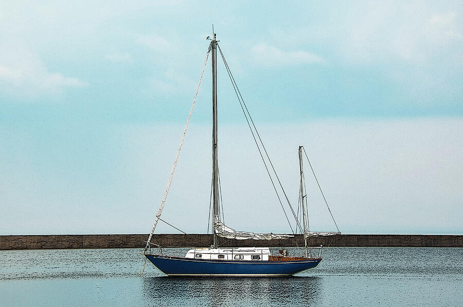 Anchored Sailboat Photograph by Vi Ray Anchored Sailboat Photograph by Vi Ray