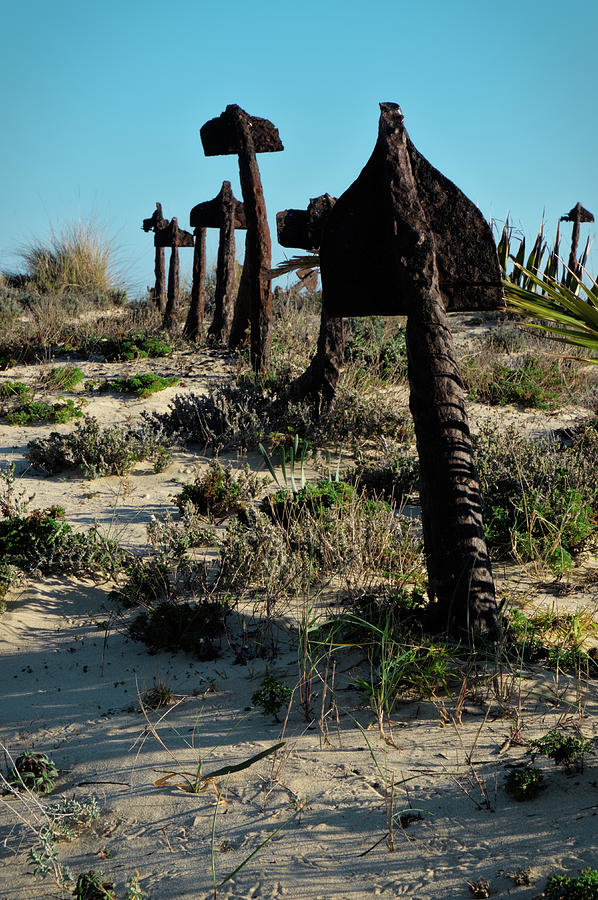 Anchors Resting on Tavira Beach Sands Photograph by Angelo DeVal