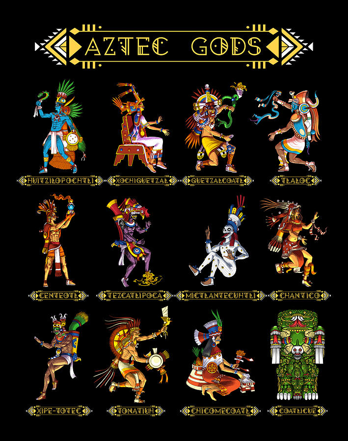 Ancient Aztec Gods Digital Art by Nikolay Todorov - Pixels Merch