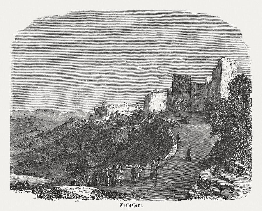 Ancient Bethlehem, wood engraving, published in 1886 Drawing by Zu_09
