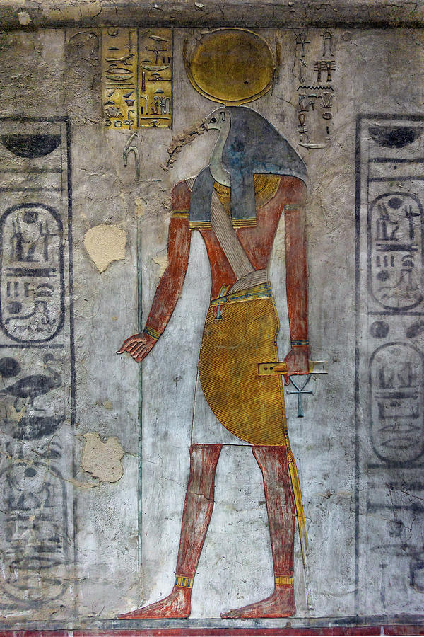 Ancient egypt color image of Horus god Painting by Mikhail Kokhanchikov