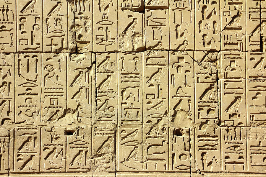 Ancient Egypt Hieroglyphics In Karnak Temple Relief by Mikhail Kokhanchikov