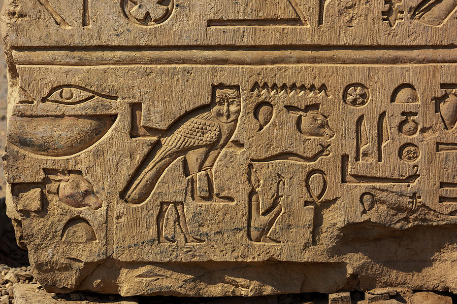 Ancient Egypt Images And Hieroglyphics Relief by Mikhail Kokhanchikov