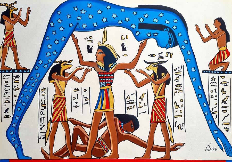 Ancient Egyptian Mural Painting by Loraine Yaffe