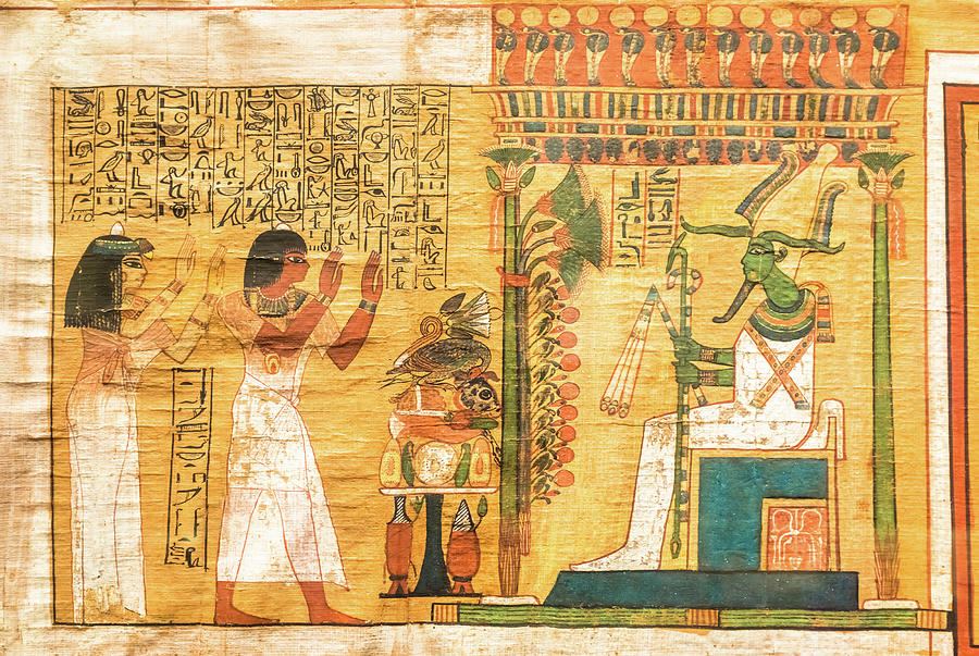 Ancient Egyptian papyrus with hieroglyphic Photograph by Paolo Modena ...