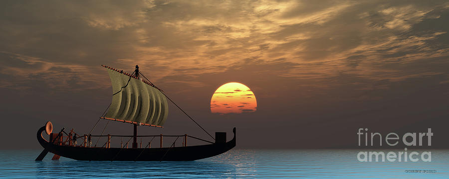 Ancient Egyptian Ship Digital Art by Corey Ford