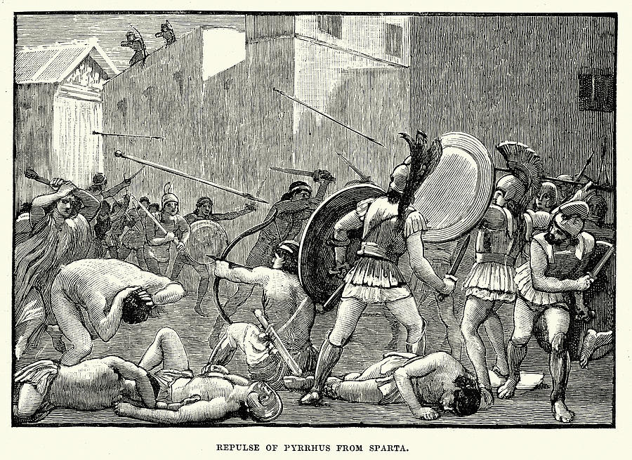 Ancient Greece - Pyrrhus of Epirus replused from Sparta Drawing by Duncan1890