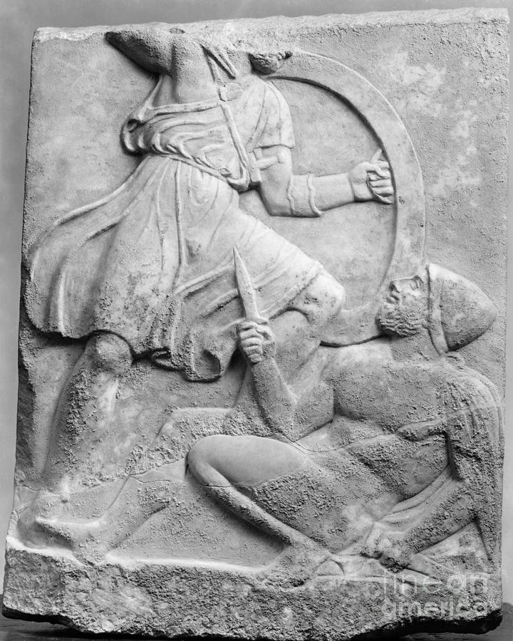 Ancient Greek Combat Photograph by Granger