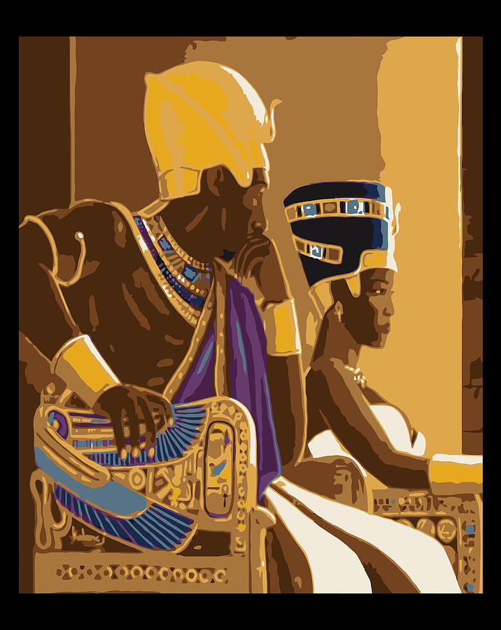 Ancient Kemet Pharaoh And His Queen Egyptian Royalty Digital Art by ...