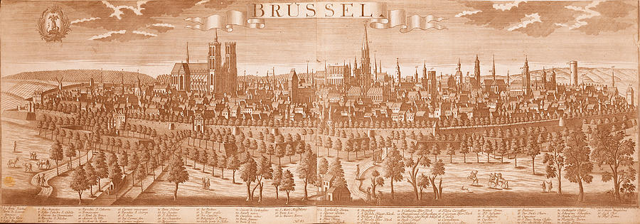 Ancient map of Brussels in 1750 - 02 Mixed Media by AM FineArtPrints