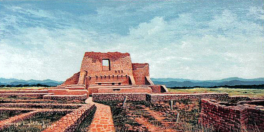 Ancient Mission Ruins No.2 - New Mexico Painting by George Lightfoot