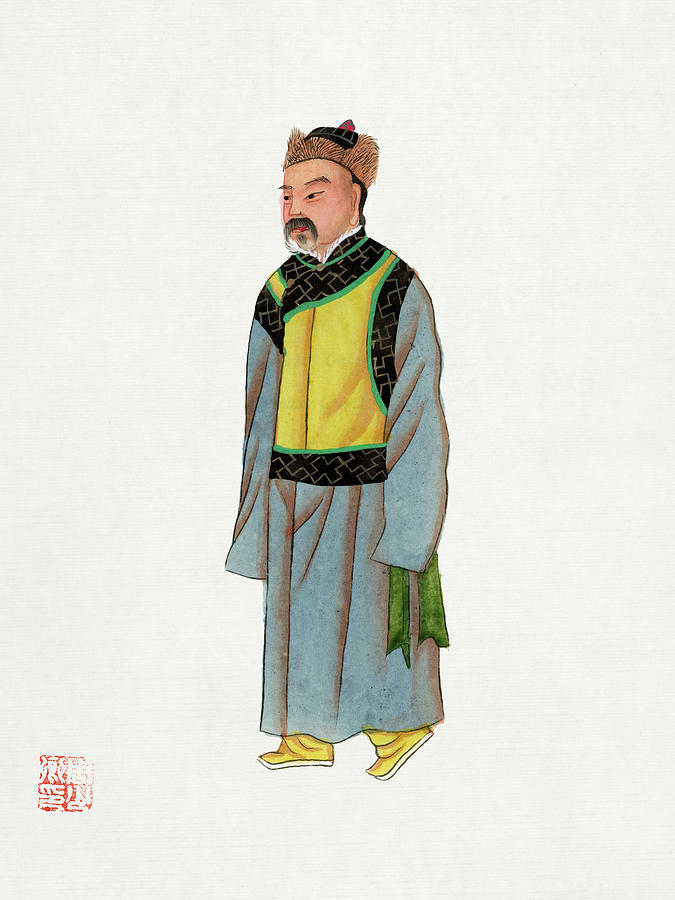Vintage Painting - Ancient Mongolian costume by Vintage Chinese Clothing