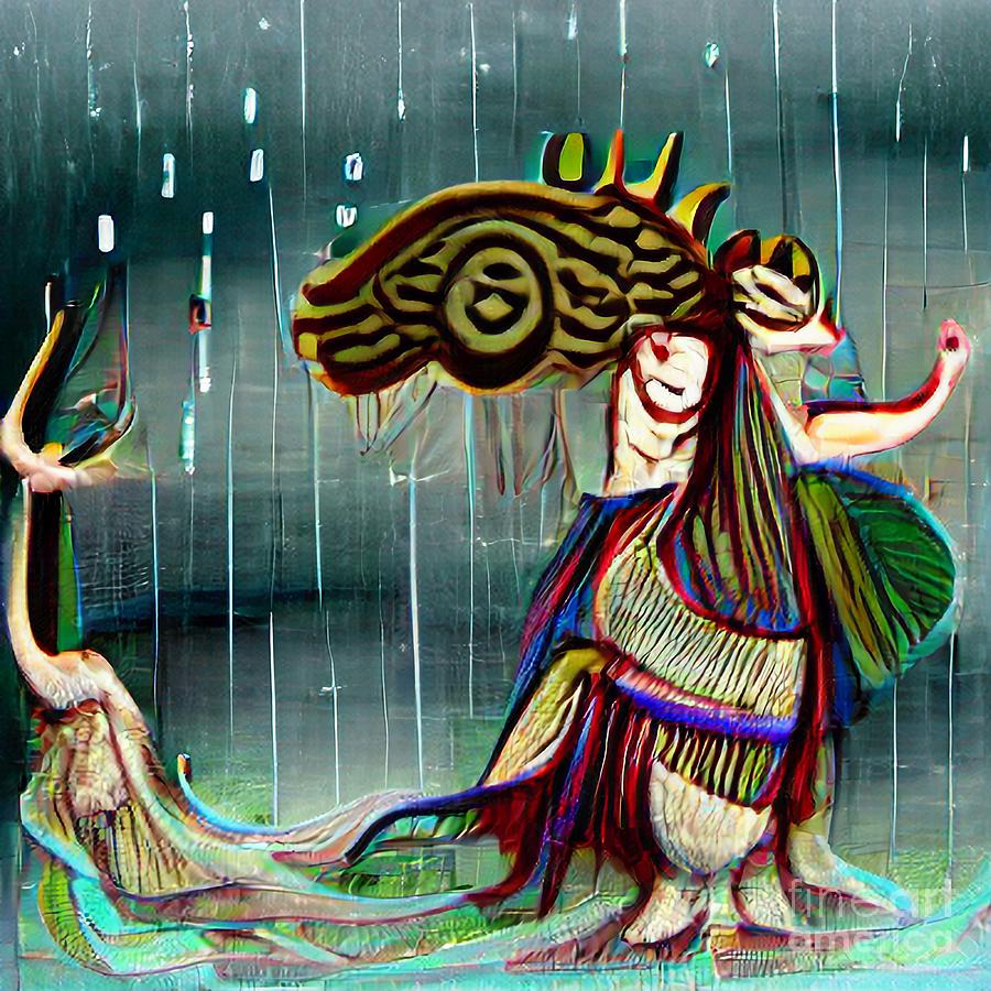 Ancient mythical rain goddess Digital Art by Mina Nakamura - Fine Art ...