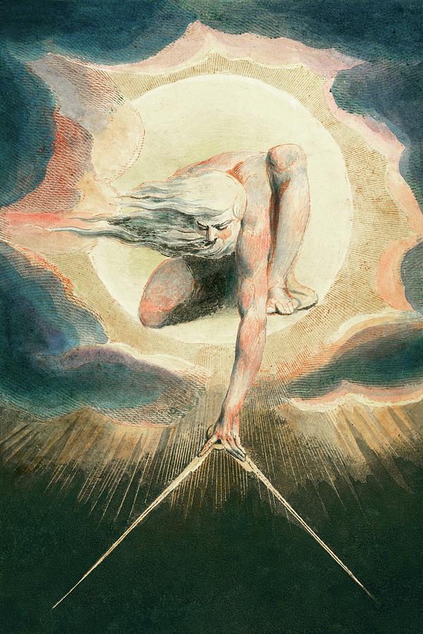 Ancient of Days Setting a Compass to the Earth Painting by William