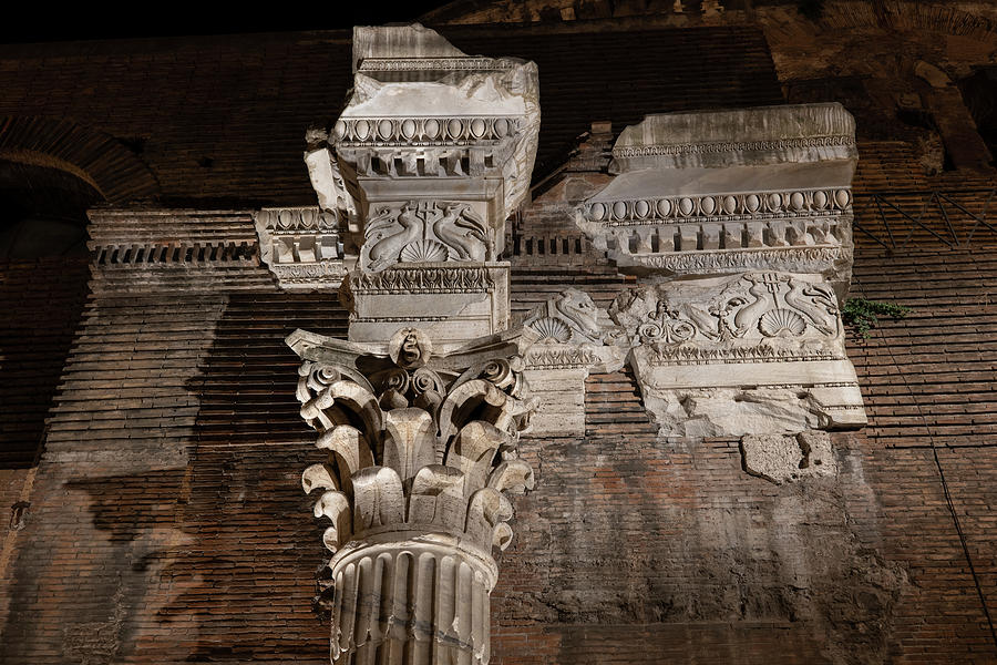 Ancient Pantheon Architectural Details In Rome Photograph by Artur Bogacki