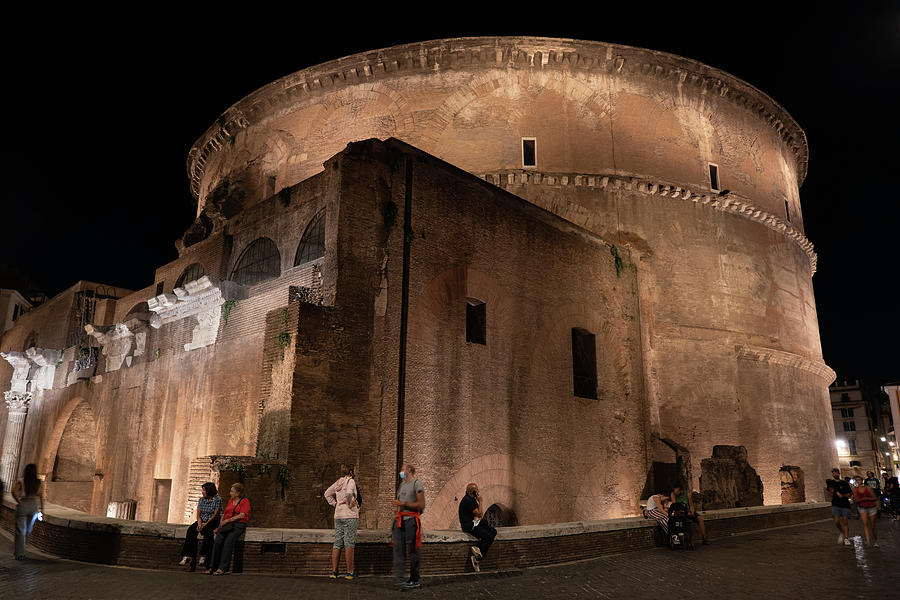 Ancient Pantheon at Night in Rome Photograph by Artur Bogacki