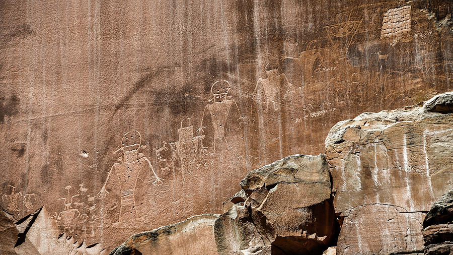 Ancient Petroglyphs Capitol Reef Photograph by Anthony Sacco