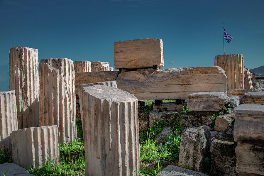 Ancient Remains On The Acropolis Photograph by Marcy Wielfaert