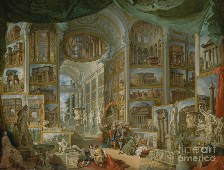 Ancient Rome, 1757  Painting by Giovanni Paolo Panini