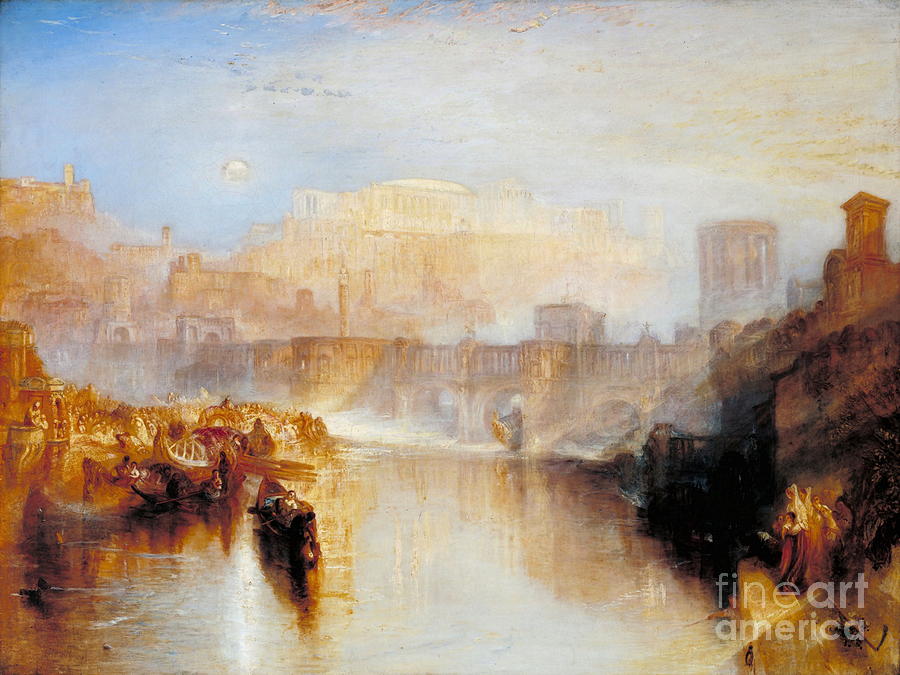 Ancient Rome - Agrippina Landing with the Ashes of Germanicus Painting by William Turner