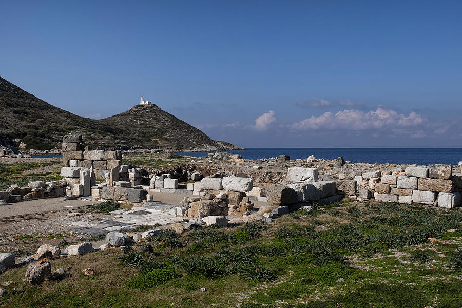 Ancient ruins and lighthouse at Knidos on a sunny clear day Photograph by Emreturanphoto